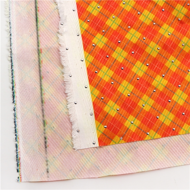 hot stamping diamond grid twill polyester fabric