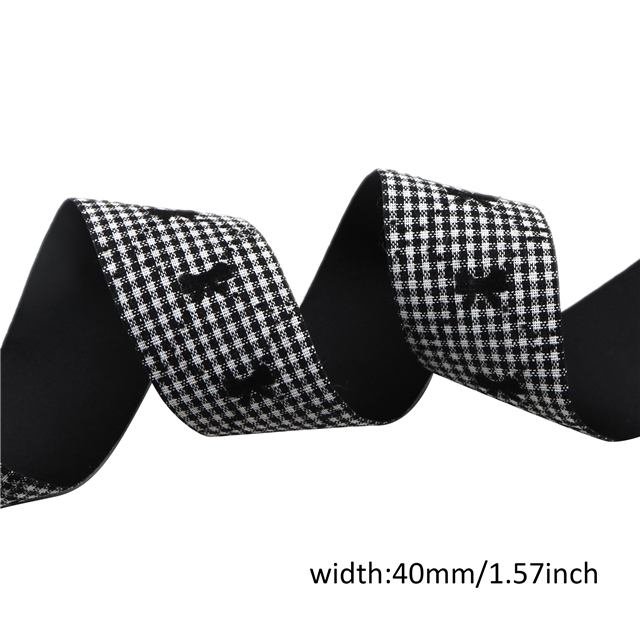 single grating ribbon black bow,40mm(1.6