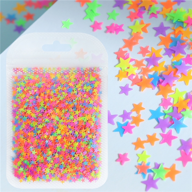 pet fluorescent star sequin packaging filling material