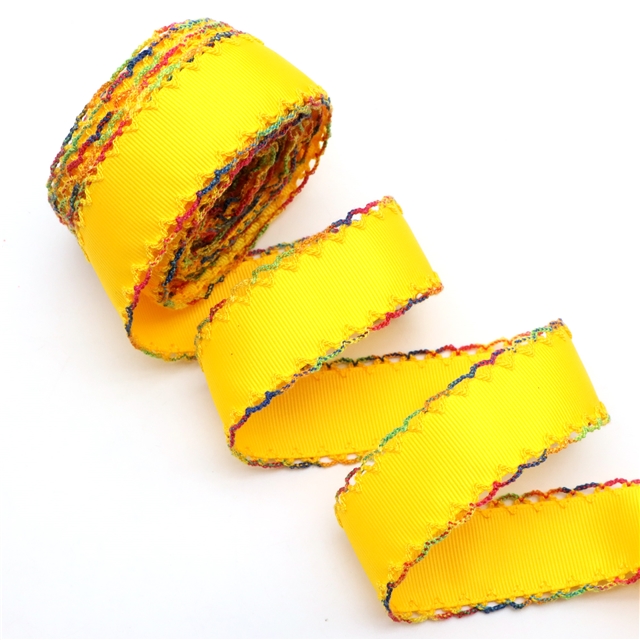 grosgrain yellow series grosgrain double layer two-color hook ribbon
