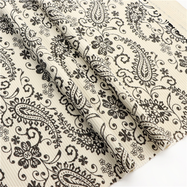 cashew print corduroy fabric