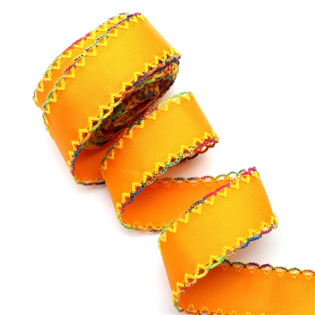 grosgrain yellow series grosgrain double layer two-color hook ribbon