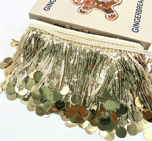 large round tassel sequin pendant lace