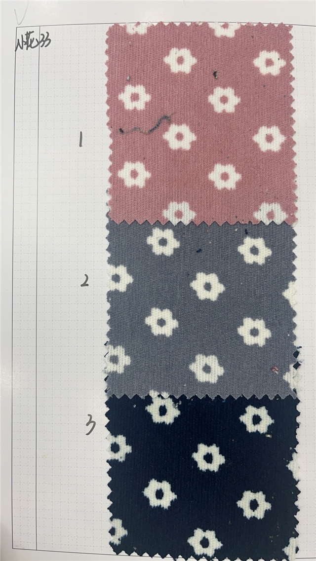 flower printed corduroy fabric