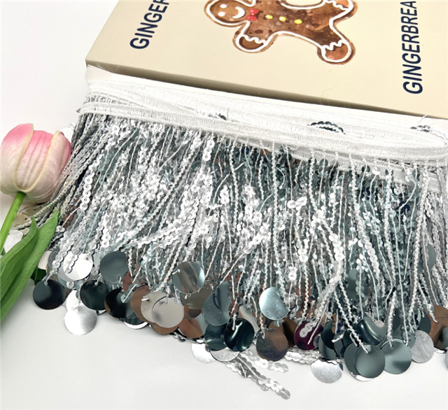 large round tassel sequin pendant lace