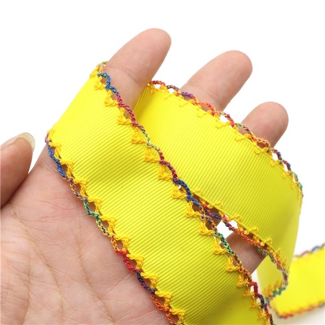grosgrain yellow series grosgrain double layer two-color hook ribbon