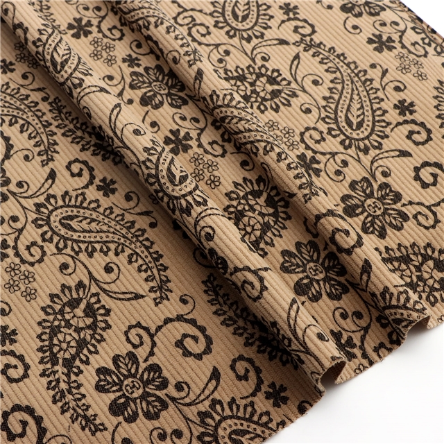 cashew print corduroy fabric