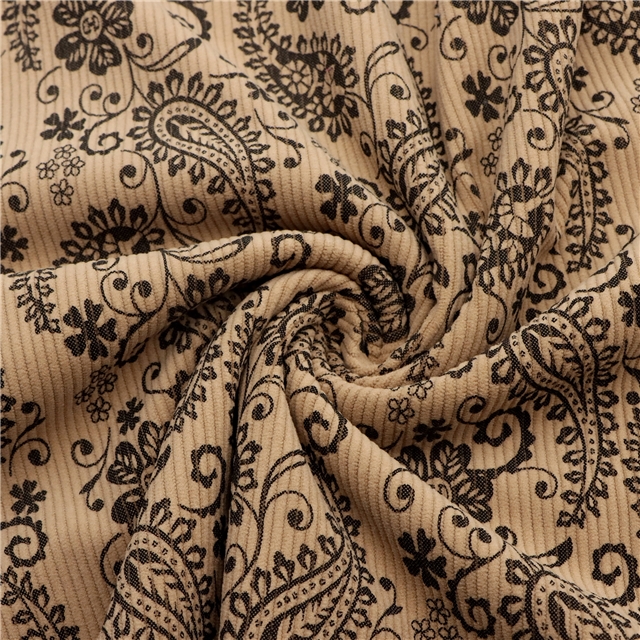 cashew print corduroy fabric