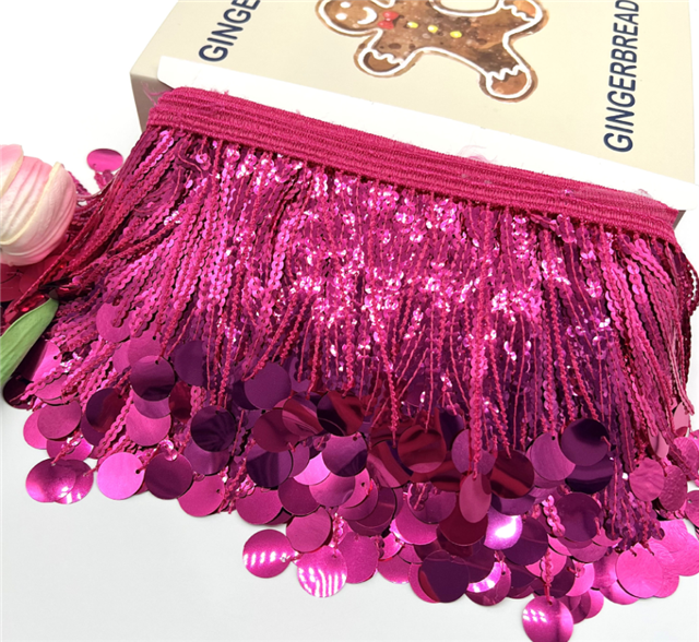 large round tassel sequin pendant lace