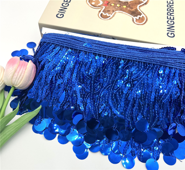 large round tassel sequin pendant lace