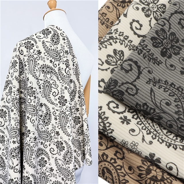 cashew print corduroy fabric