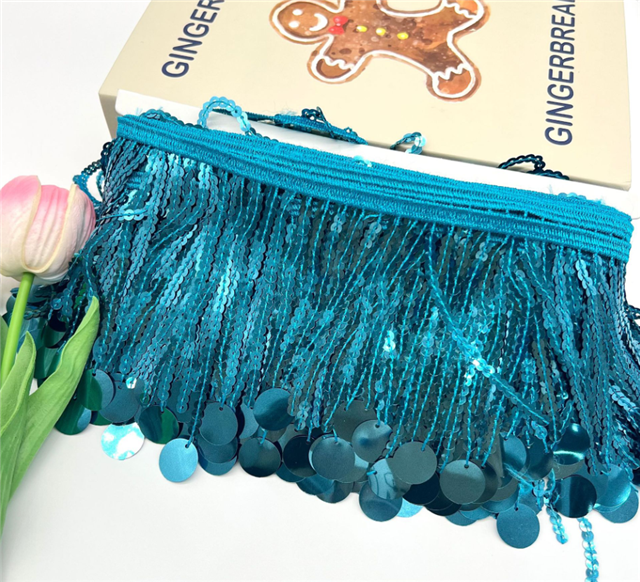 large round tassel sequin pendant lace