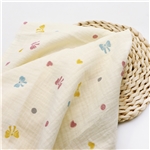 dot shaped heart bow 100% cotton double layers gauze fabric