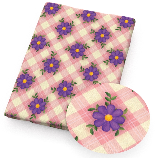 polyester cotton plaid flower series polyester cotton fabric set (10 pcs/set) polyester cotton fabric,20*20cm(7.9*7.9
