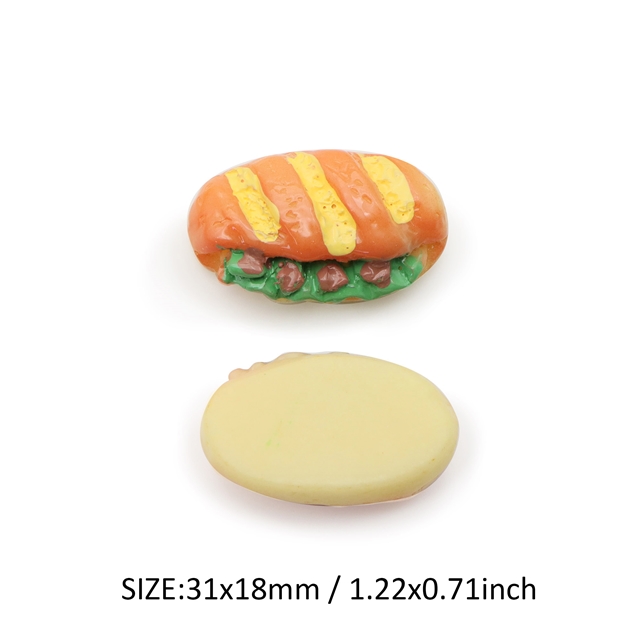 plastic/resin Simulated bread 3d resin accessories 28# 31*18mm(1.2*0.7
