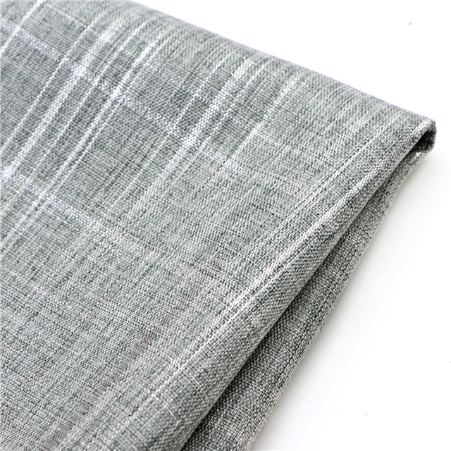 plain stripe plaid gold and silver thread imitation linen fabric