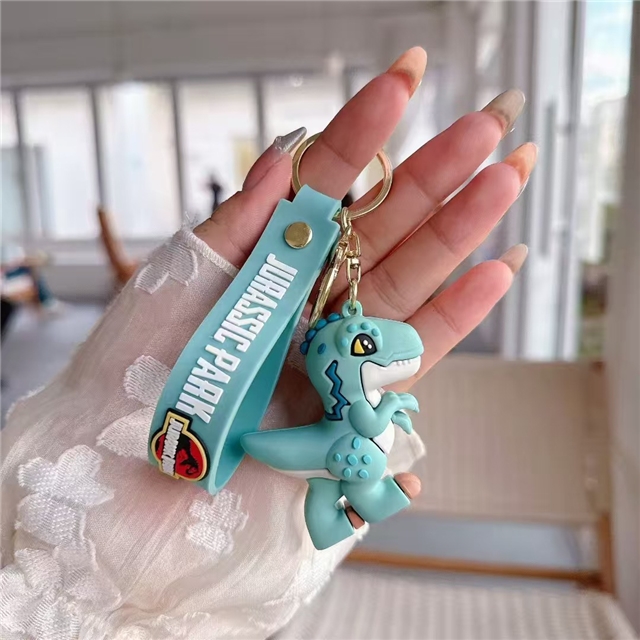 pvc cute cartoon dinosaur 3d silica keychain 
