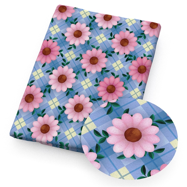polyester cotton plaid flower series polyester cotton fabric set (10 pcs/set) polyester cotton fabric,20*20cm(7.9*7.9