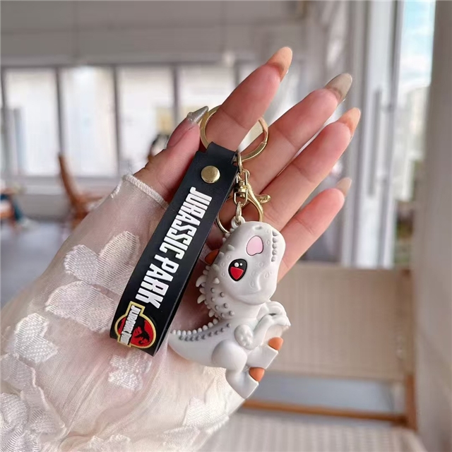 pvc cute cartoon dinosaur 3d silica keychain 