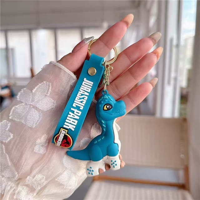 pvc cute cartoon dinosaur 3d silica keychain 