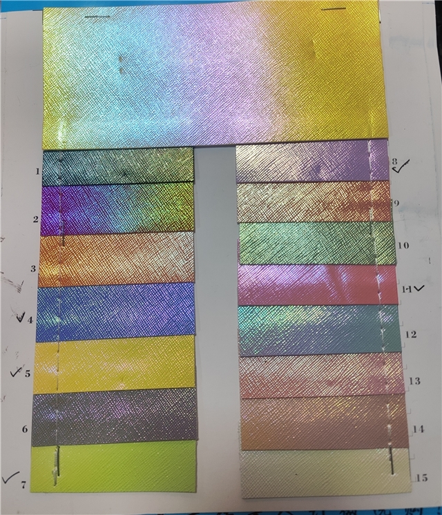 synthetic leather iridescent cross pattern faux leather