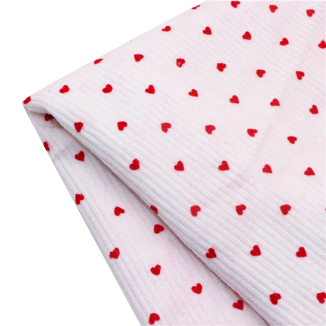 8W velvet heart polyester corduroy fabric