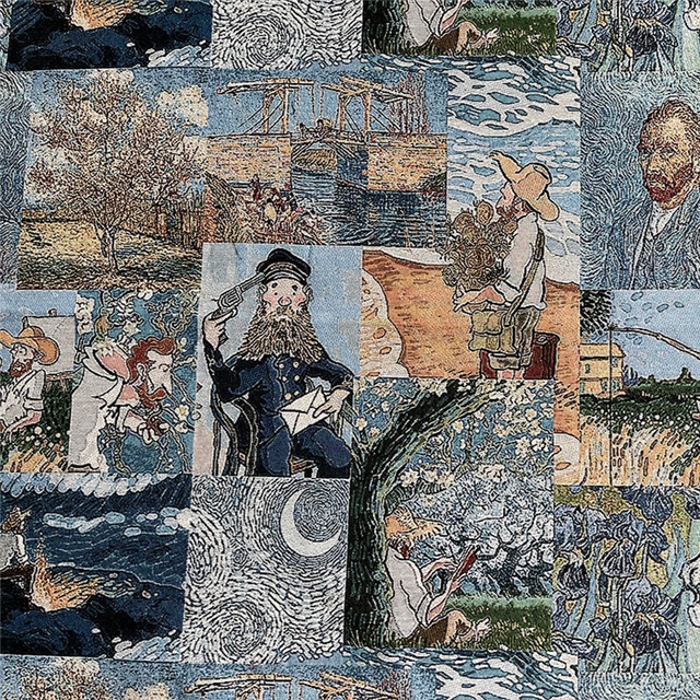van gogh jigsaw puzzle oil painting style jacquard fabric