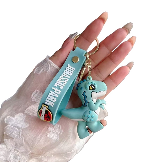 pvc cute cartoon dinosaur 3d silica keychain 