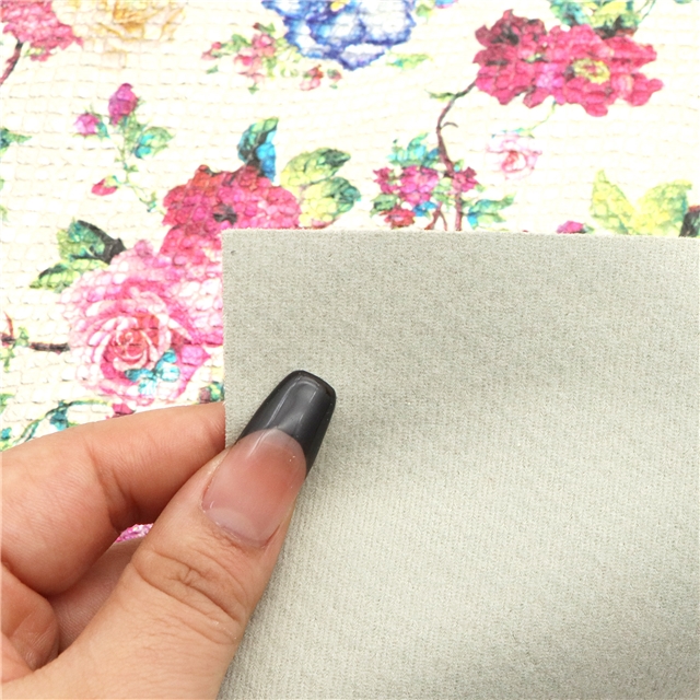 synthetic leather bump texture colourful gold hot stamping flower faux leather