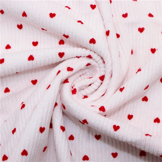 8W velvet heart polyester corduroy fabric