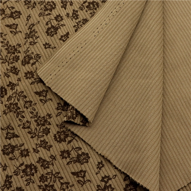 small floral printed corduroy fabric