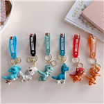 cute cartoon dinosaur 3d silica keychain 