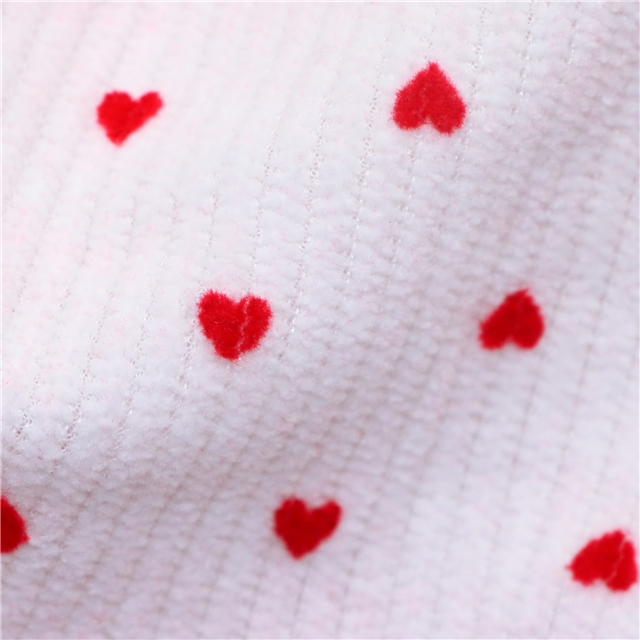 8W velvet heart polyester corduroy fabric