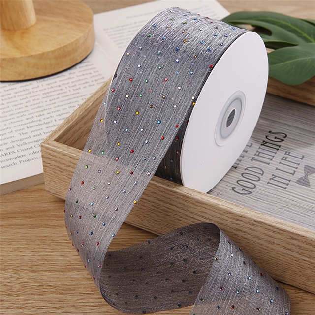 polyester hot color diamond snow gauze belt