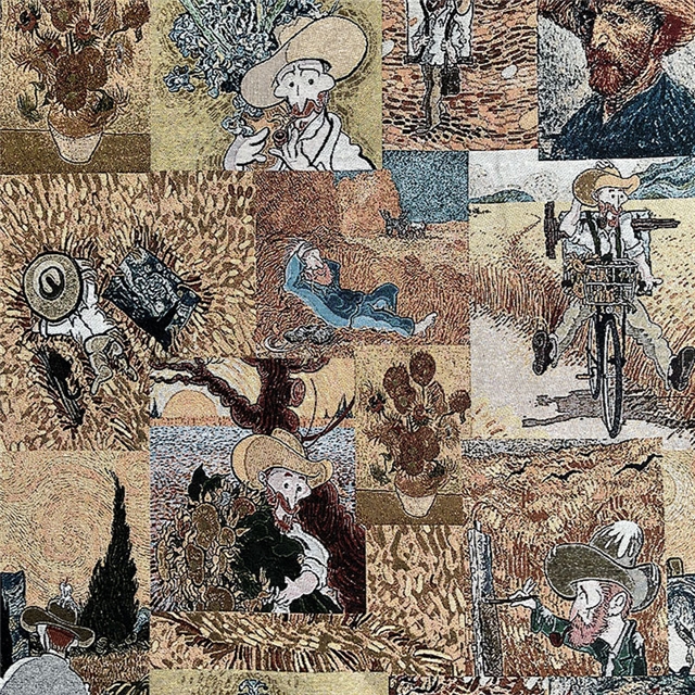 van gogh jigsaw puzzle oil painting style jacquard fabric