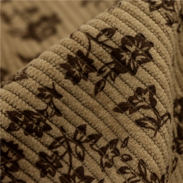 small floral printed corduroy fabric