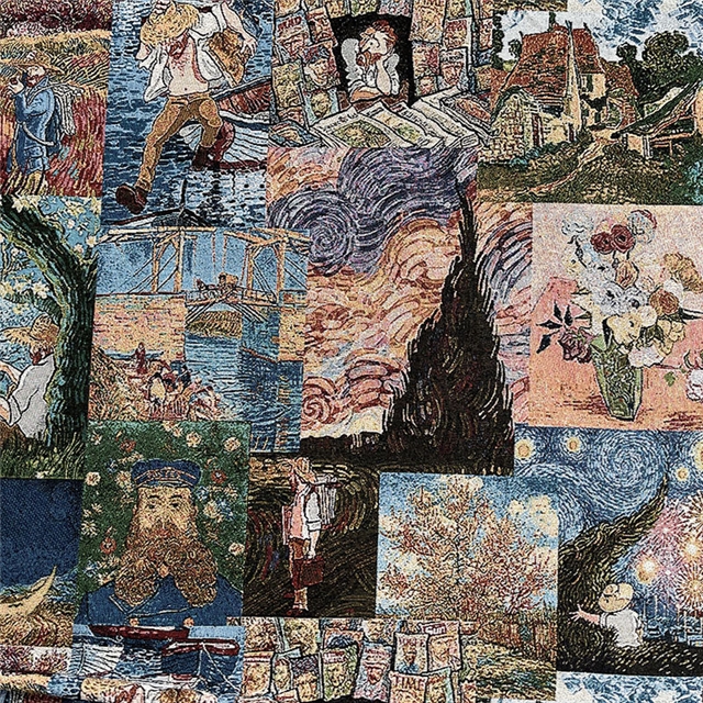 van gogh jigsaw puzzle oil painting style jacquard fabric