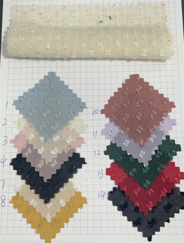 silver wire cut flower jacquard chiffon fabric