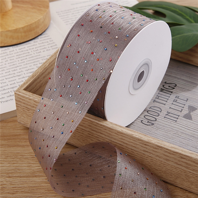 polyester hot color diamond snow gauze belt