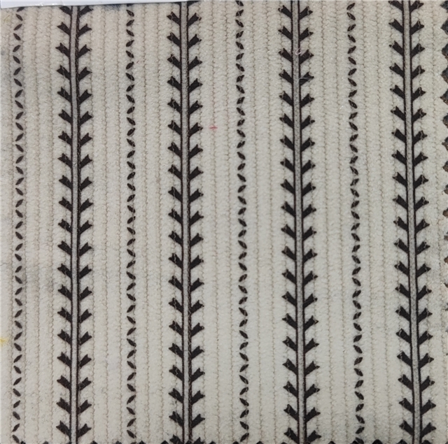 geometric stripe printed corduroy fabric