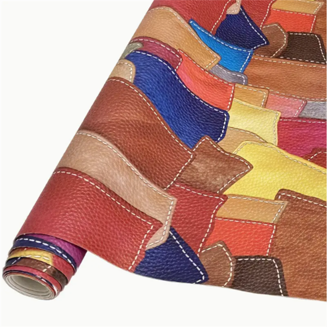 synthetic leather retro splicing simulation PVC synthetic leather