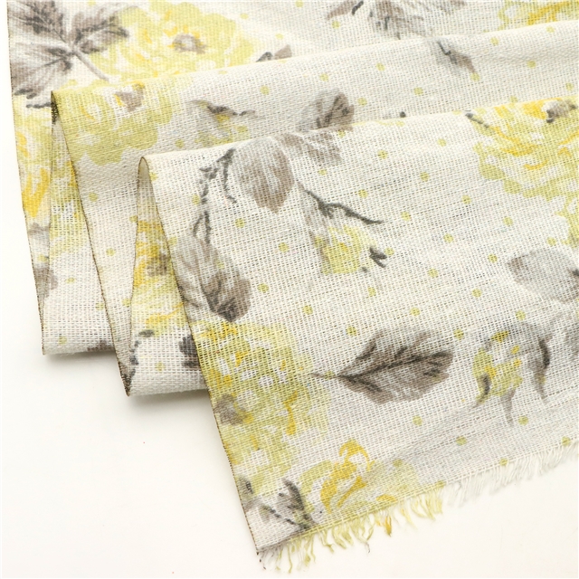 peony printed cotton and linen fabric
