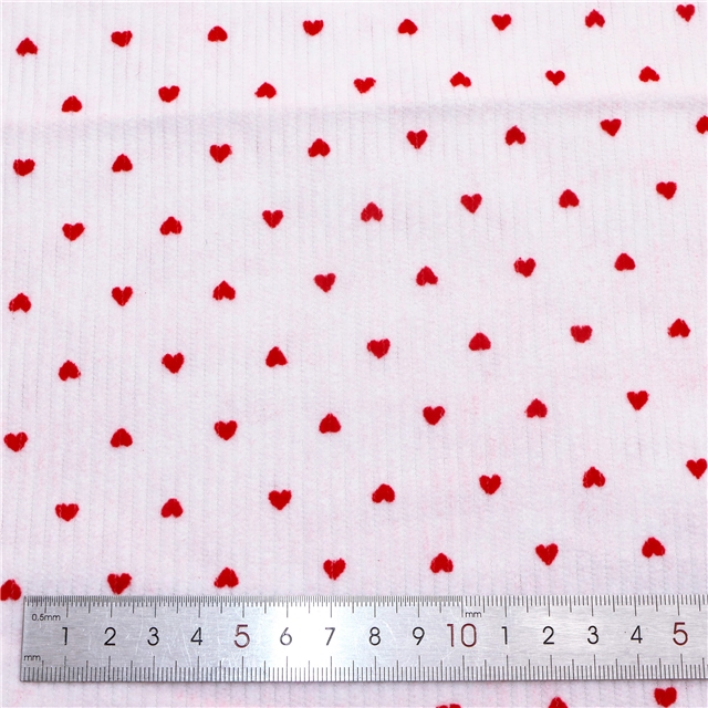 8W velvet heart polyester corduroy fabric