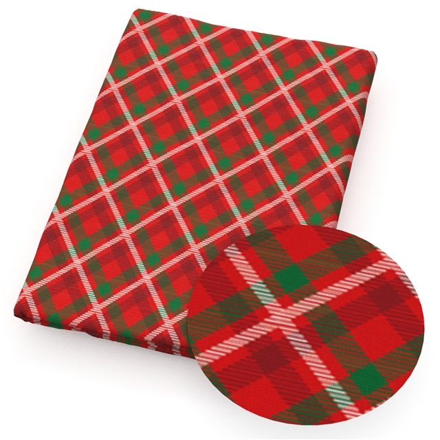 polyester cotton christmas plaid series polyester cotton fabric set (7 pcs/set) polyester cotton fabric,50*45cm(19.7*17.7