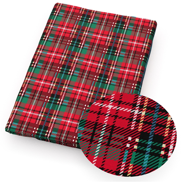 polyester cotton christmas plaid series polyester cotton fabric set (7 pcs/set) polyester cotton fabric,50*45cm(19.7*17.7