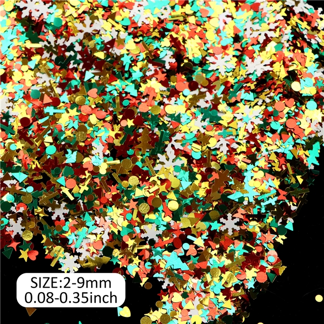 mixed christmas nail glitter packaging filler (10g/pack)