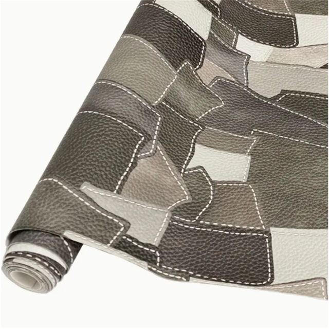 synthetic leather retro splicing simulation PVC synthetic leather
