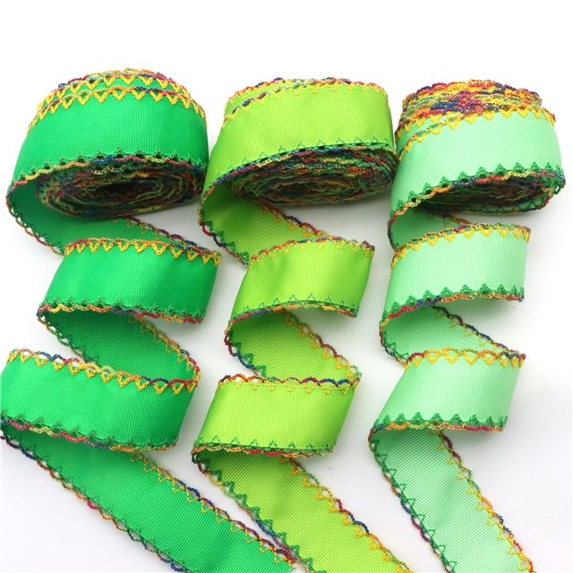 grosgrain green series grosgrain double layer two-color hook ribbon