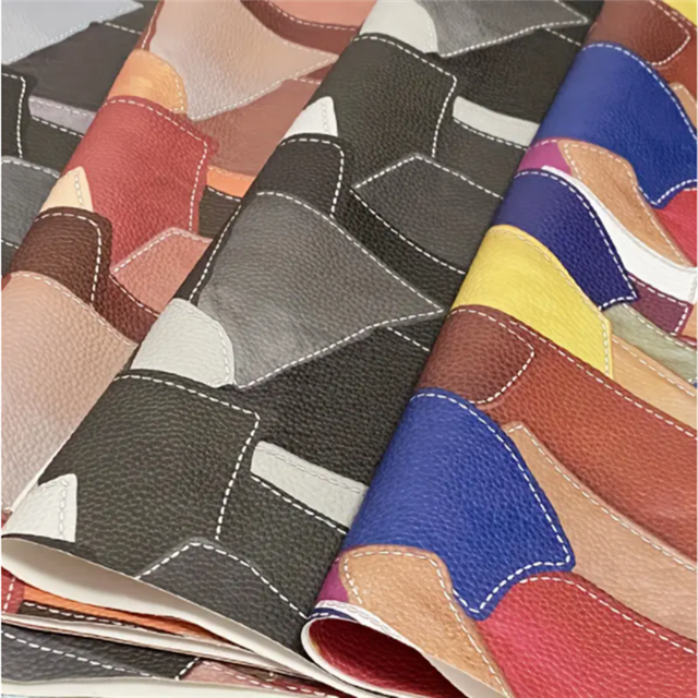 synthetic leather retro splicing simulation PVC synthetic leather