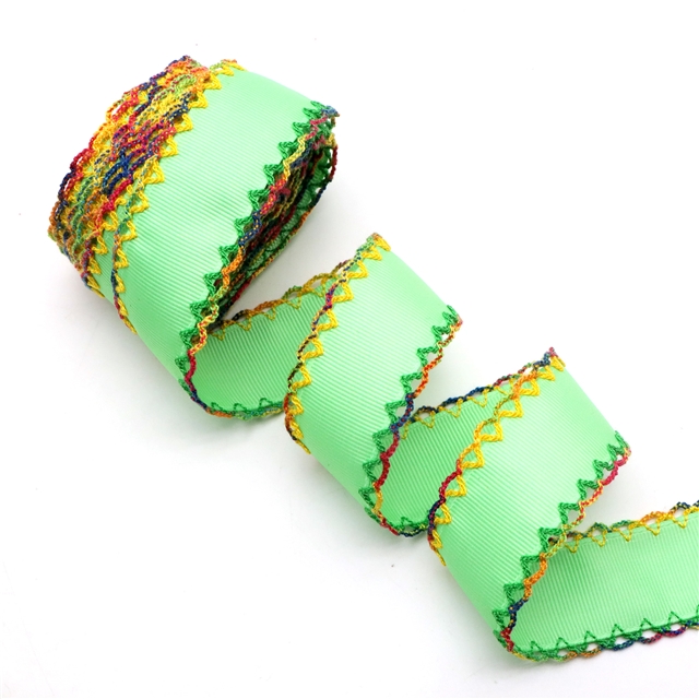 grosgrain green series grosgrain double layer two-color hook ribbon